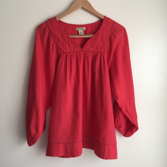 Lucky Brand Tops - Lucky Brand Raglan Sleeve Tunic SZ S Embroidery
